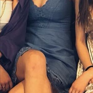 Laundry, once worn blue dress